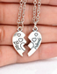 Fashion Silver 7 Alloy Letter Heart Double Layer Necklace