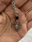 Fashion Antique Silver Alloy Heart Cross Necklace