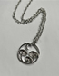 Fashion Silver Alloy Mushroom Moon Round Necklace