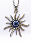 Fashion Silver Alloy Eye Sun Necklace