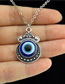 Fashion Blue 2 Alloy Geometric Eye Medal Necklace