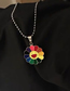Fashion Color Alloy Drip Oil Smile Sunflower Necklace
