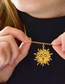 Fashion Gold Alloy Geometric Sun Necklace