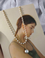 Fashion Silver Necklace (2 Pieces) Alloy Pearl Beaded Double Layer Necklace