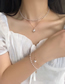 Fashion Gold Necklace (2 Pieces) Alloy Pearl Beaded Double Layer Necklace