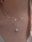 Fashion Flash Diamond Crescent (2 Pieces) Alloy Diamond Crescent Moon Double Layer Necklace