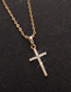 Fashion Gold (2 Pieces) Alloy Zirconia Cross Necklace