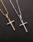 Fashion Gold (2 Pieces) Alloy Zirconia Cross Necklace
