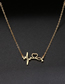Fashion Gold (2 Pieces) Alloy Geometric Ecg Heart Necklace