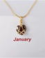 Fashion January (1 Month) (2 Items) Alloy Geometric Heart Necklace