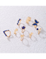 Fashion Gold Alloy Diamond Butterfly Geometric Star Ring Set