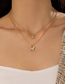 Fashion Gold Alloy Diamond Butterfly Double Layer Necklace