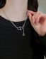Fashion Necklace - Silver Alloy Diamond Pig Nose Alphabet Necklace