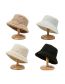 Fashion Beige Lamb Wool Solid Color Light Board Bucket Hat