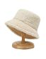 Fashion White Lamb Wool Solid Color Light Board Bucket Hat