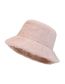 Fashion Pink Faux Rabbit Fur Shiny Bucket Hat