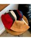 Fashion Wine Red Solid Corduroy Bucket Hat
