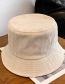 Fashion Creamy-white Solid Corduroy Bucket Hat