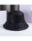 Fashion Black Cotton Diamond Bucket Hat