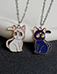 Fashion White Kitten Necklace Alloy Drip Cat Necklace
