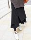 Fashion Black Plush Polyester Irregular False Two Piece Culottes