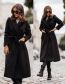 Fashion Black Lace-up Nylon Lapel Jacket
