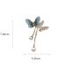 Fashion Brooch - Blue Copper Inlaid Zirconia Butterfly Tassel Brooch