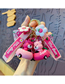 Fashion Strawberry Bear Racing Pendant-pink Metal Cartoon Keychain