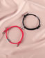 Fashion Pu Rope Love Magnet Black And Red Pair Pu Woven Magnetic Heart Bracelet Set
