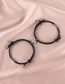 Fashion Pu Rope Love Magnet Black Plus Powder Pair Pu Woven Magnetic Heart Bracelet Set