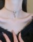 Fashion Collar - Silver Alloy Inlaid Zirconium Bow Tassel Necklace