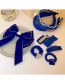 Fashion 12# Hair Rope - Blue Bow Fabric Bow Hair Tie