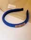 Fashion 3# Headband - Blue Blue And White Square Plaid Thin Trim Headband
