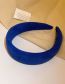 Fashion 3# Headband - Blue Blue And White Square Plaid Thin Trim Headband
