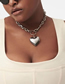 Fashion 43mm O Word Chain Alloy Chain Heart Necklace