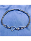 Fashion Silver Alloy Hollow Heart Wings Chain Necklace
