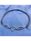 Fashion Silver Alloy Hollow Heart Wings Chain Necklace