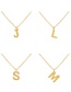 Fashion H Titanium Steel 26 Alphabet Pendant Necklace