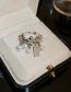 Fashion Ring - Silver Tassel Alloy Inlaid Zirconium Brand Pearl Tassel Open Ring