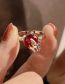 Fashion Silver Irregular Ruby Ring