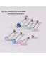 Fashion Op05 (4 Pieces) Titanium Steel Inlaid Opal Drip Oil Piercing Tongue Nail