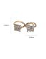 Fashion 4#ring-gold (pair) Copper And Diamond Text Ring Set