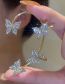 Fashion Golden Pair Metal Diamond Butterfly Earrings