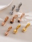 Fashion Gold+white Titanium Steel Inlaid Zirconium Sequin Butterfly Earrings Earrings