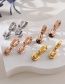 Fashion Rose Gold+white Titanium Steel Inlaid Zirconium Sequin Butterfly Earrings Earrings