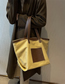 Fashion White With Brown Large Capacity Canvas Shoulder Bag