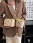 Fashion Small Beige Pu Rhombus Large Capacity Messenger Bag