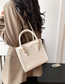 Fashion Brown Pu Geometric Texture Large Capacity Messenger Bag