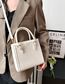 Fashion Brown Pu Geometric Texture Large Capacity Messenger Bag