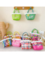 Fashion Pink And Green Color Matching Pvc Plaid Three-dimensional Flower Alphabet Tote Bag